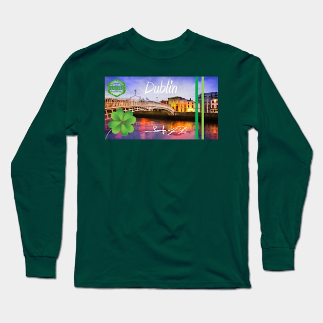 Dublín Ireland city Long Sleeve T-Shirt by richercollections